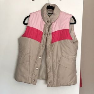 Pink and Tan Guess Puffy Vest